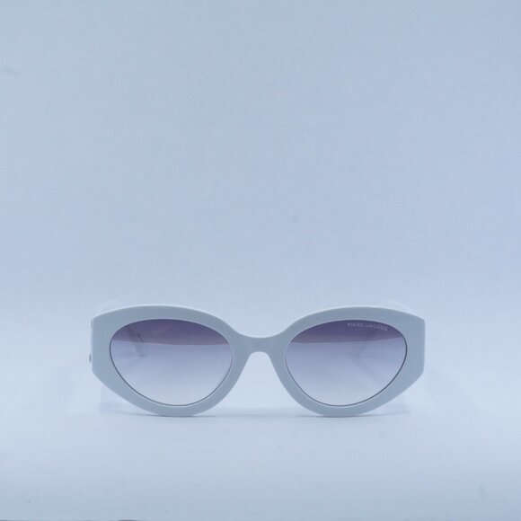 Marc Jacobs MARC694/G/S 0HYMIC Sunglasses White Oval Frame, Grey Mirror Lenses - Picture 4 of 11